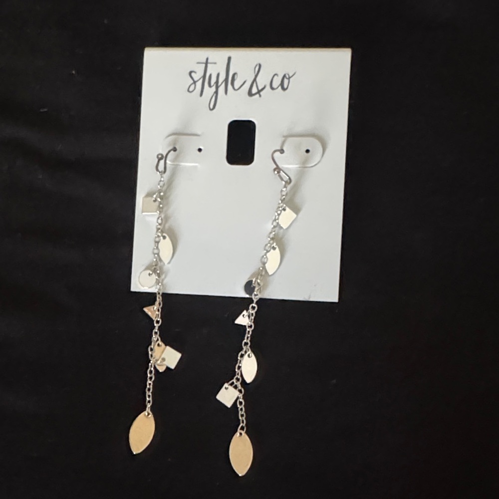 Style & Co. Silver Geometric Dangle Earrings